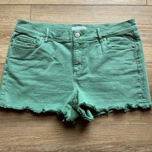 NWOT! Loft 10 Fringe Hem Jean Shorts